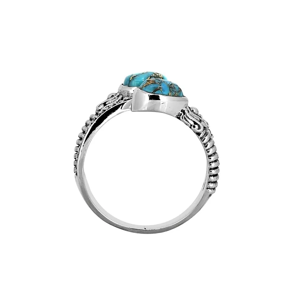 YS Gems Sterling Silver Blue Copper Turquoise Textured Ring sold by Zulily product image thumbnail 5