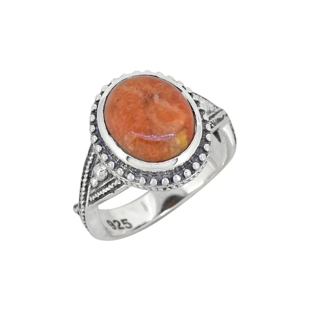 YS Gems Sterling Silver Orange Mohave Turquoise Oxidized Ring sold by Zulily product image thumbnail 3