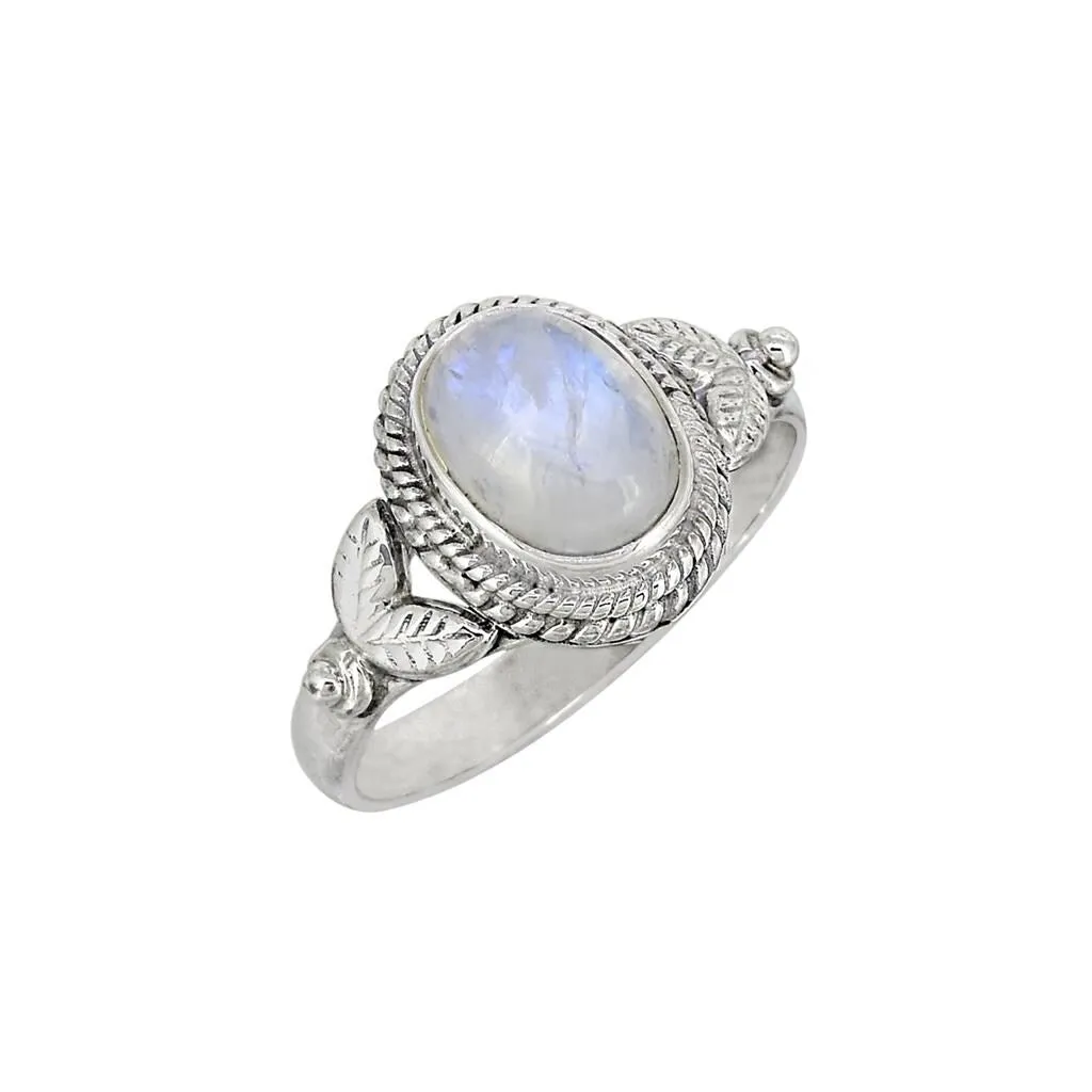 YS Gems Sterling Silver Rainbow Moonstone Floral Ring sold by Zulily