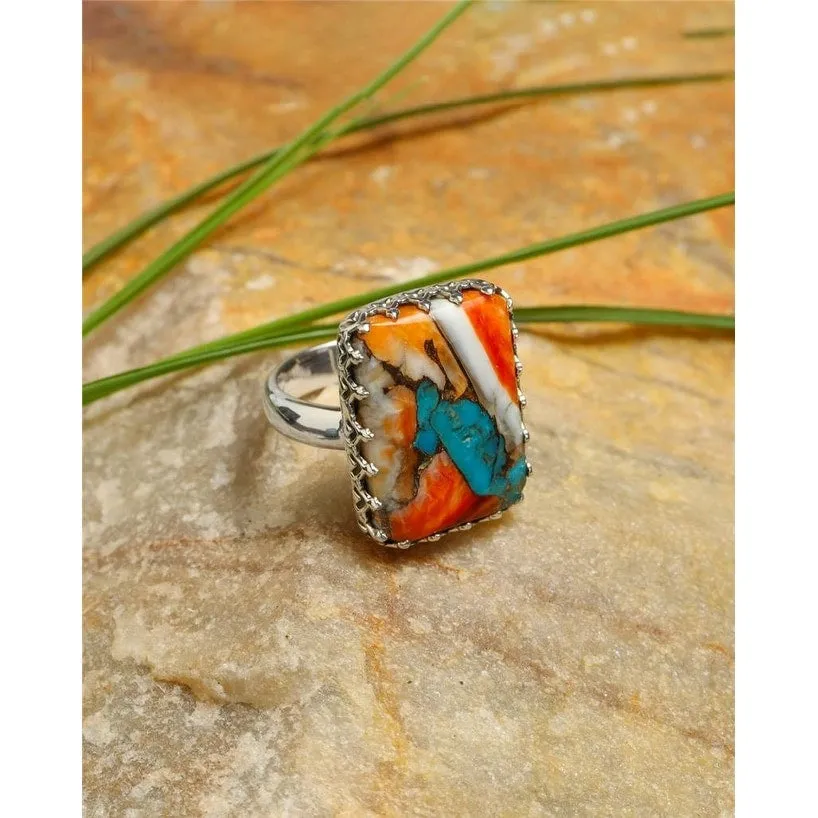 YS Gems Sterling Silver Multicolored Oyster Copper Turquoise Ring sold by Zulily product image thumbnail 4