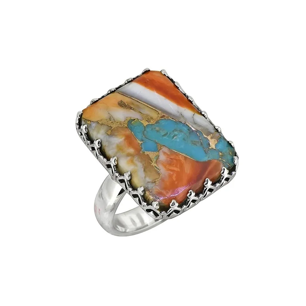 YS Gems Sterling Silver Multicolored Oyster Copper Turquoise Ring sold by Zulily product image thumbnail 3
