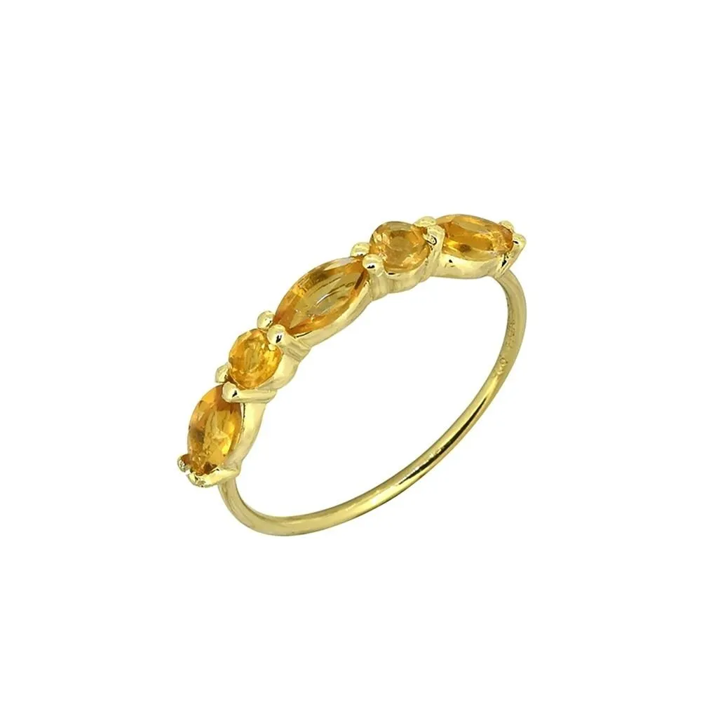 YS Gems Gold Plated Over Sterling Silver Citrine Band Ring sold by Zulily