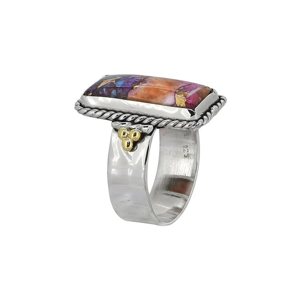 YS Gems Sterling Silver Pink Oyster Copper Turquoise Gemstone Ring sold by Zulily product image thumbnail 2