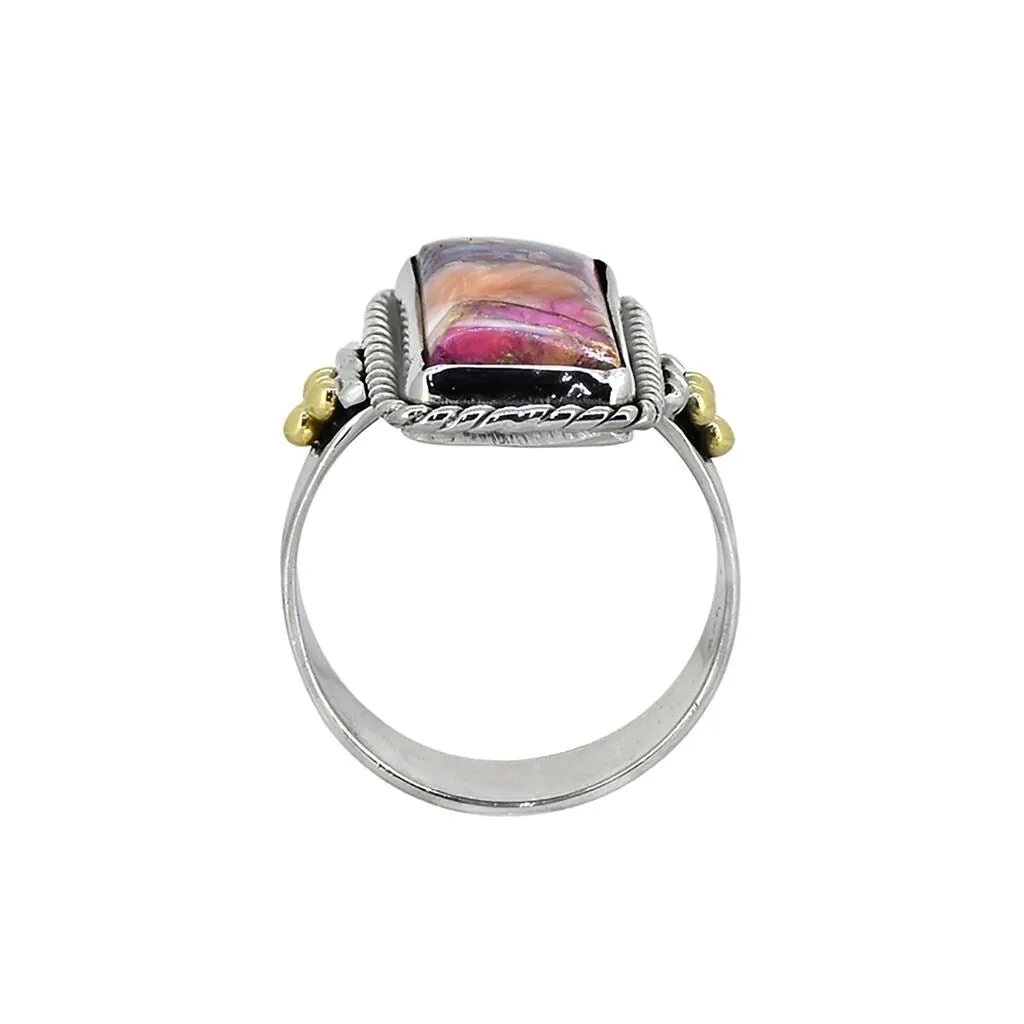 YS Gems Sterling Silver Pink Oyster Copper Turquoise Gemstone Ring sold by Zulily product image thumbnail 4
