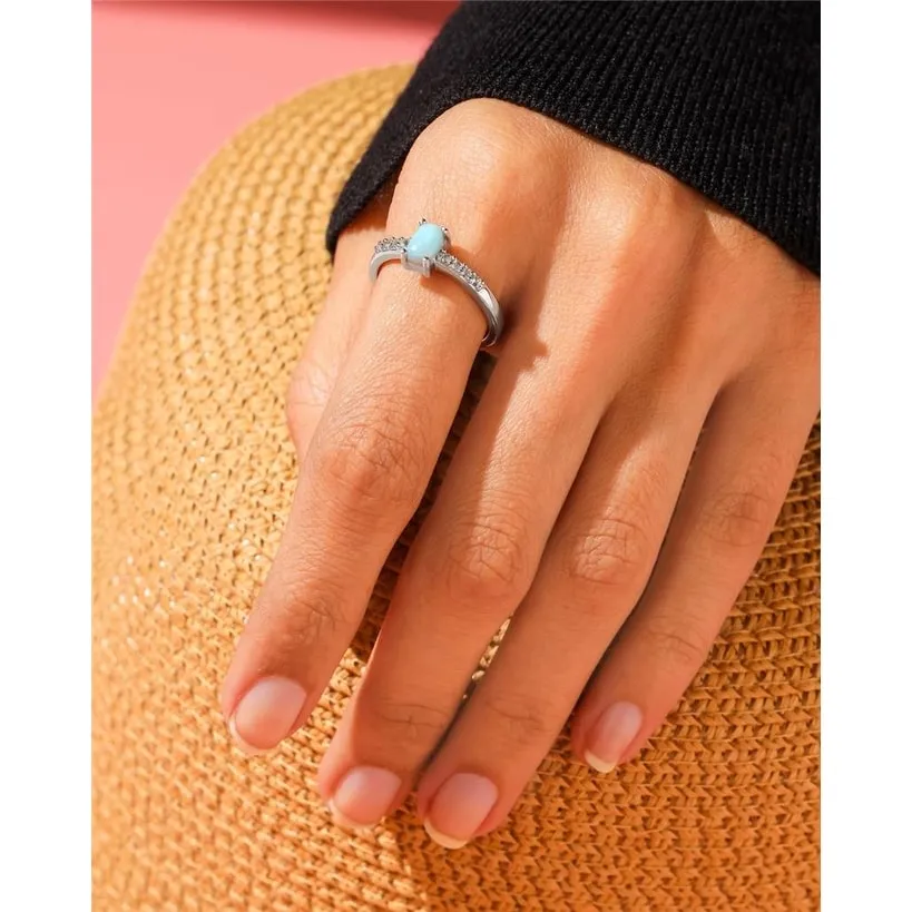 YS Gems Sterling Silver Natural Larimar Band Ring sold by Zulily product image thumbnail 3