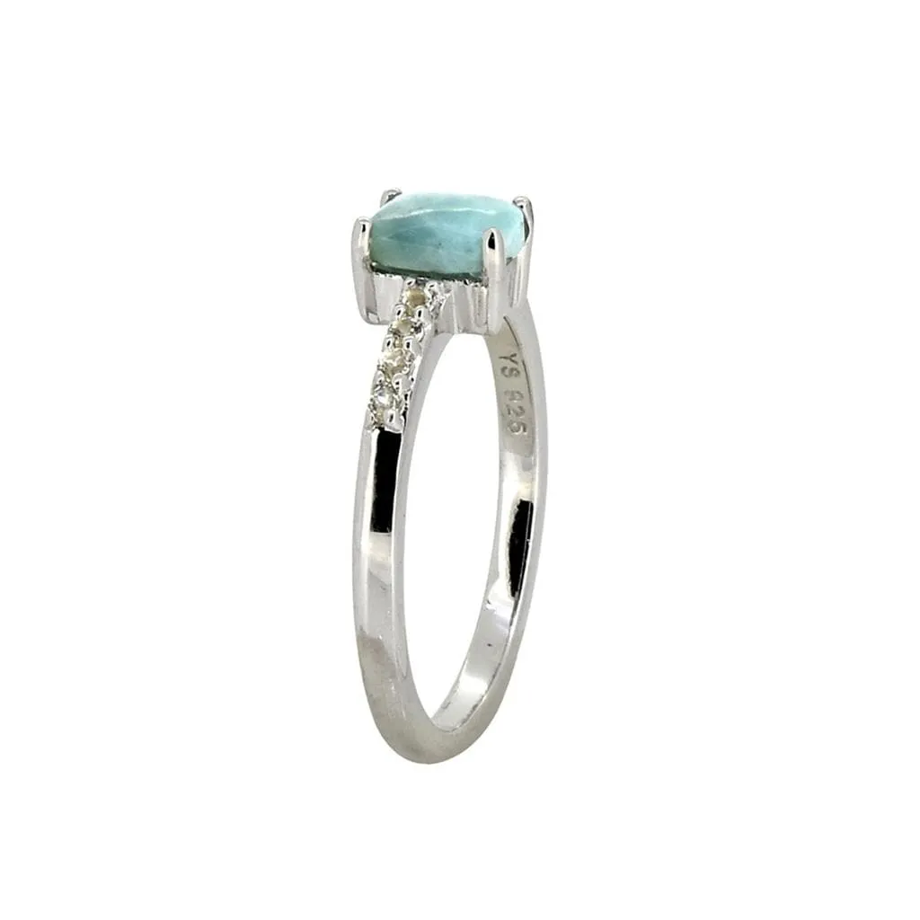 YS Gems Sterling Silver Natural Larimar Band Ring sold by Zulily product image thumbnail 2