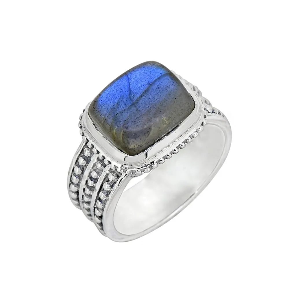 YS Gems Sterling Silver Labradorite Textured Ring sold by Zulily product image thumbnail 3