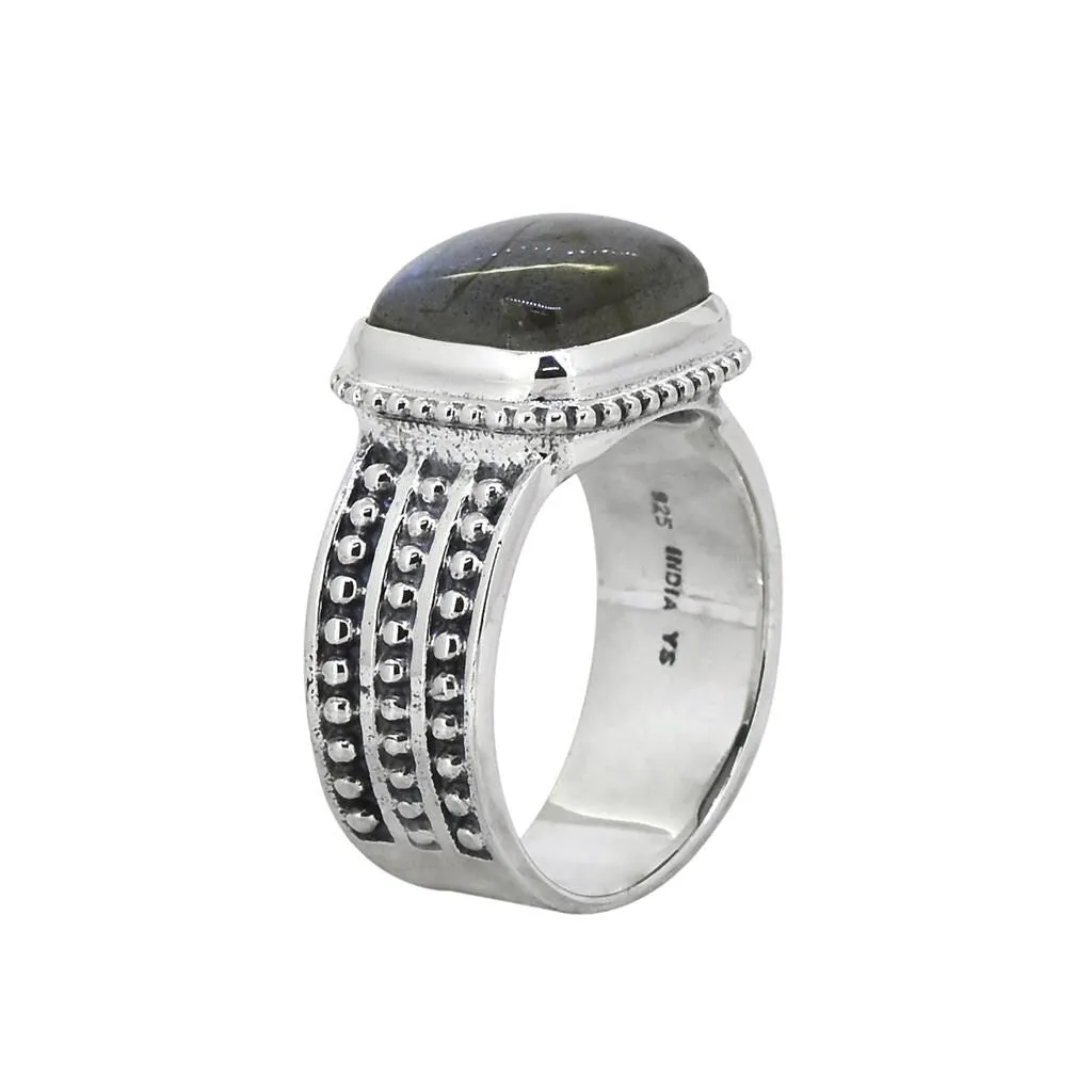 YS Gems Sterling Silver Labradorite Textured Ring sold by Zulily product image thumbnail 2