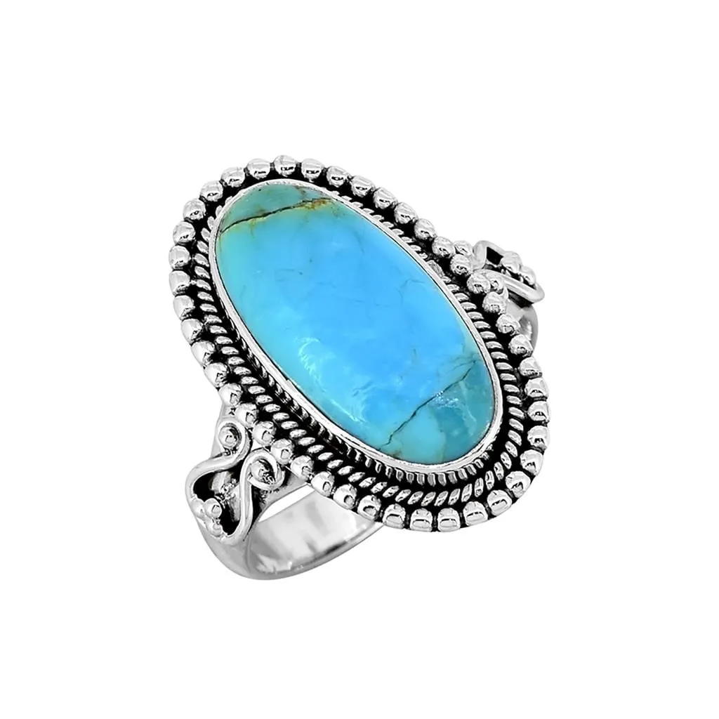 YS Gems Sterling Silver Blue Mohave Turquoise Beaded Ring sold by Zulily product image thumbnail 2
