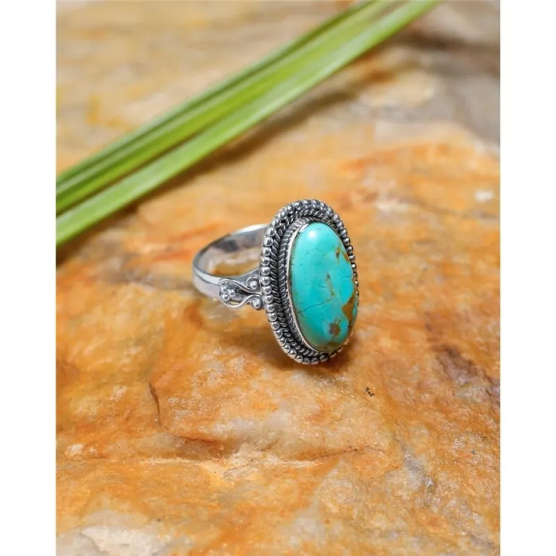 YS Gems Sterling Silver Blue Mohave Turquoise Beaded Ring sold by Zulily