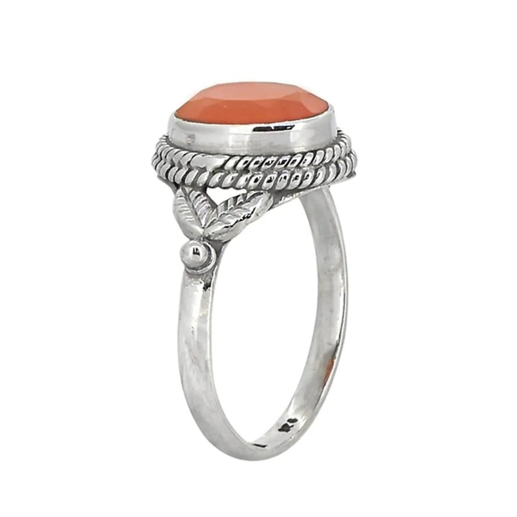 YS Gems Sterling Silver Carnelian Floral Ring sold by Zulily product image thumbnail 2