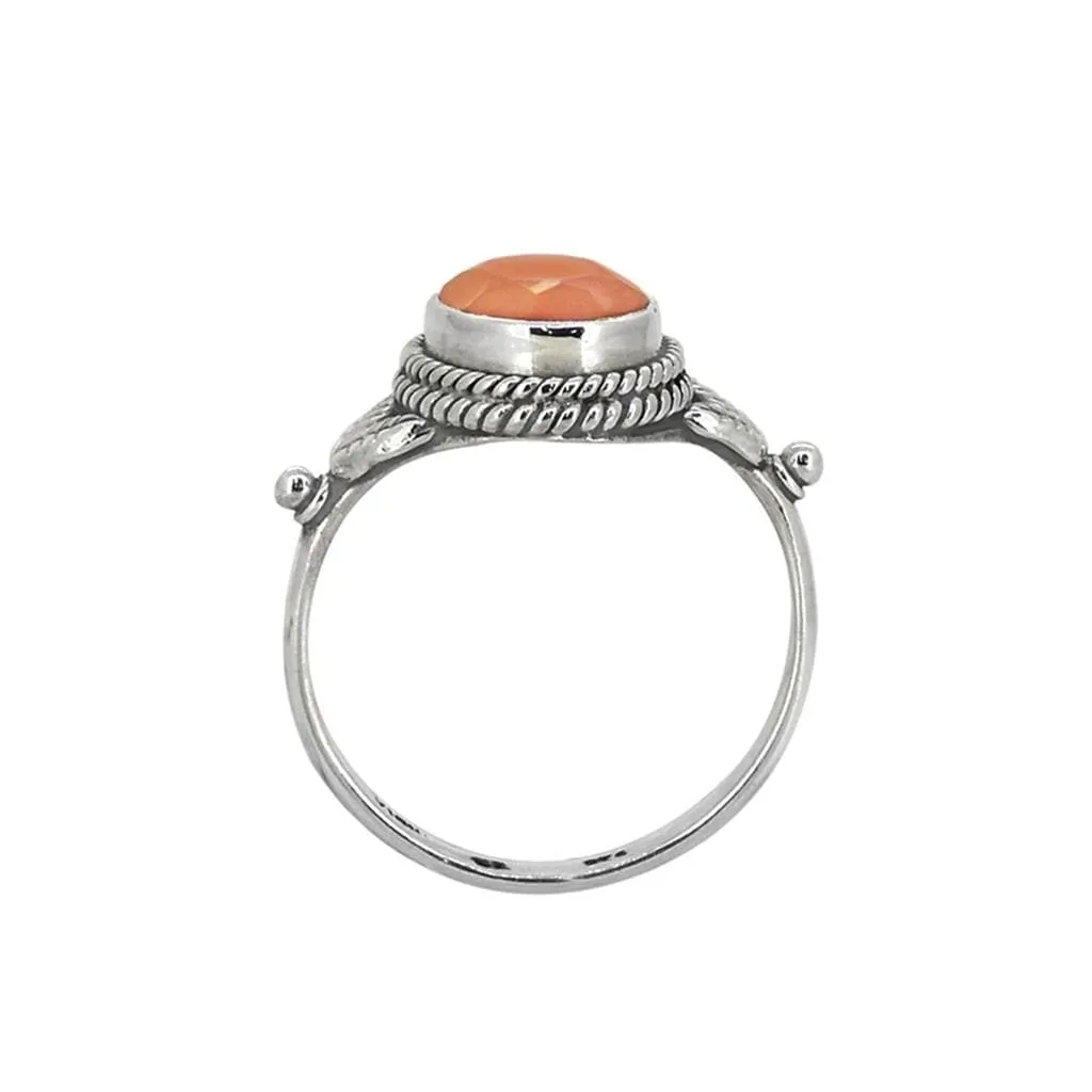 YS Gems Sterling Silver Carnelian Floral Ring sold by Zulily product image thumbnail 4
