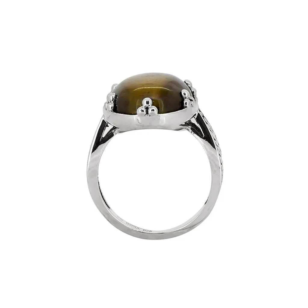 YS Gems Sterling Silver Oval Tiger Eye Ring sold by Zulily product image thumbnail 4