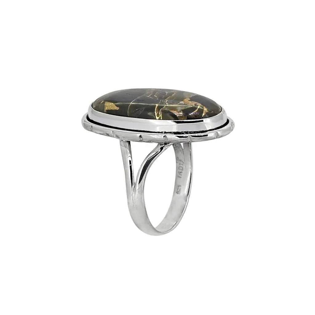 YS Gems Sterling Silver Black Copper Onyx Statement Ring sold by Zulily product image thumbnail 3