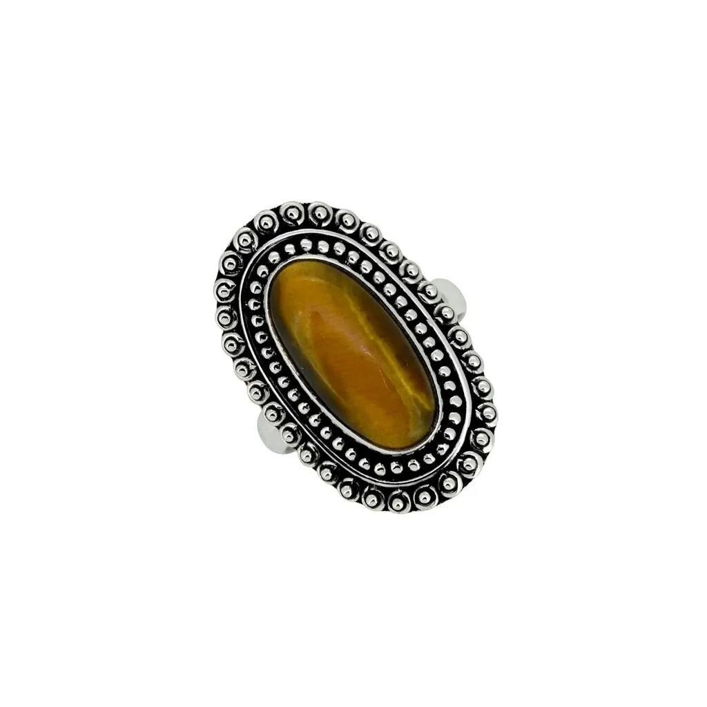 YS Gems Sterling Silver Tiger Eye Bohemian Ring sold by Zulily product image thumbnail 2