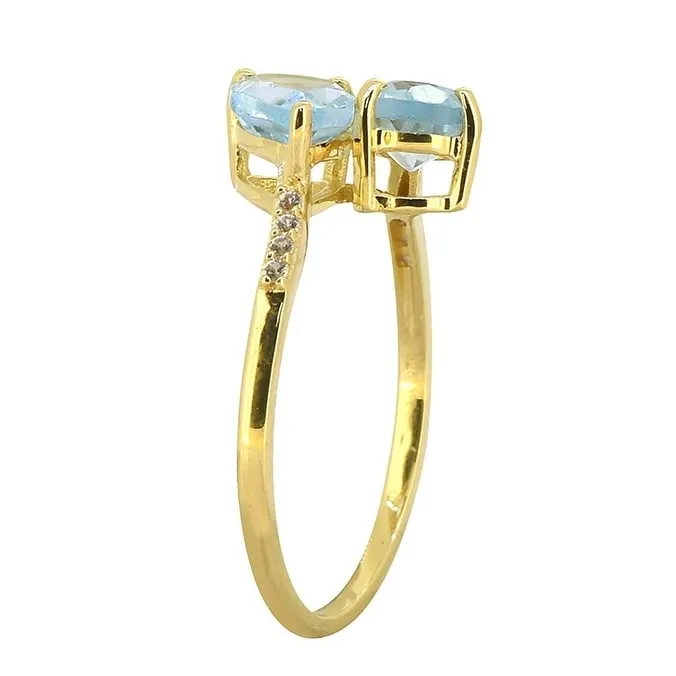 YS Gems Gold Plated Over Sterling Silver Blue Topaz Gemstone Ring sold by Zulily product image thumbnail 3