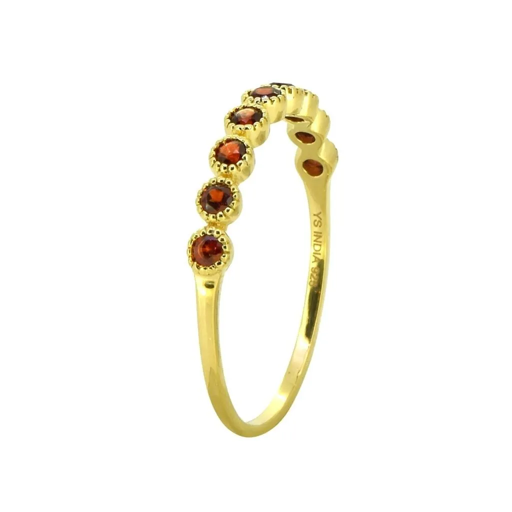 YS Gems Gold Plated Over Sterling Silver Garnet Band Ring sold by Zulily product image thumbnail 3