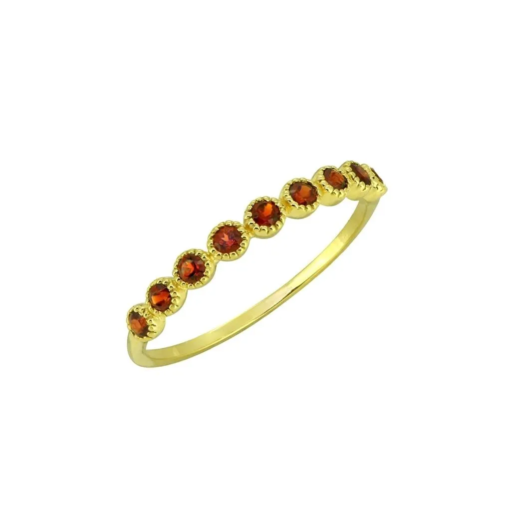 YS Gems Gold Plated Over Sterling Silver Garnet Band Ring sold by Zulily