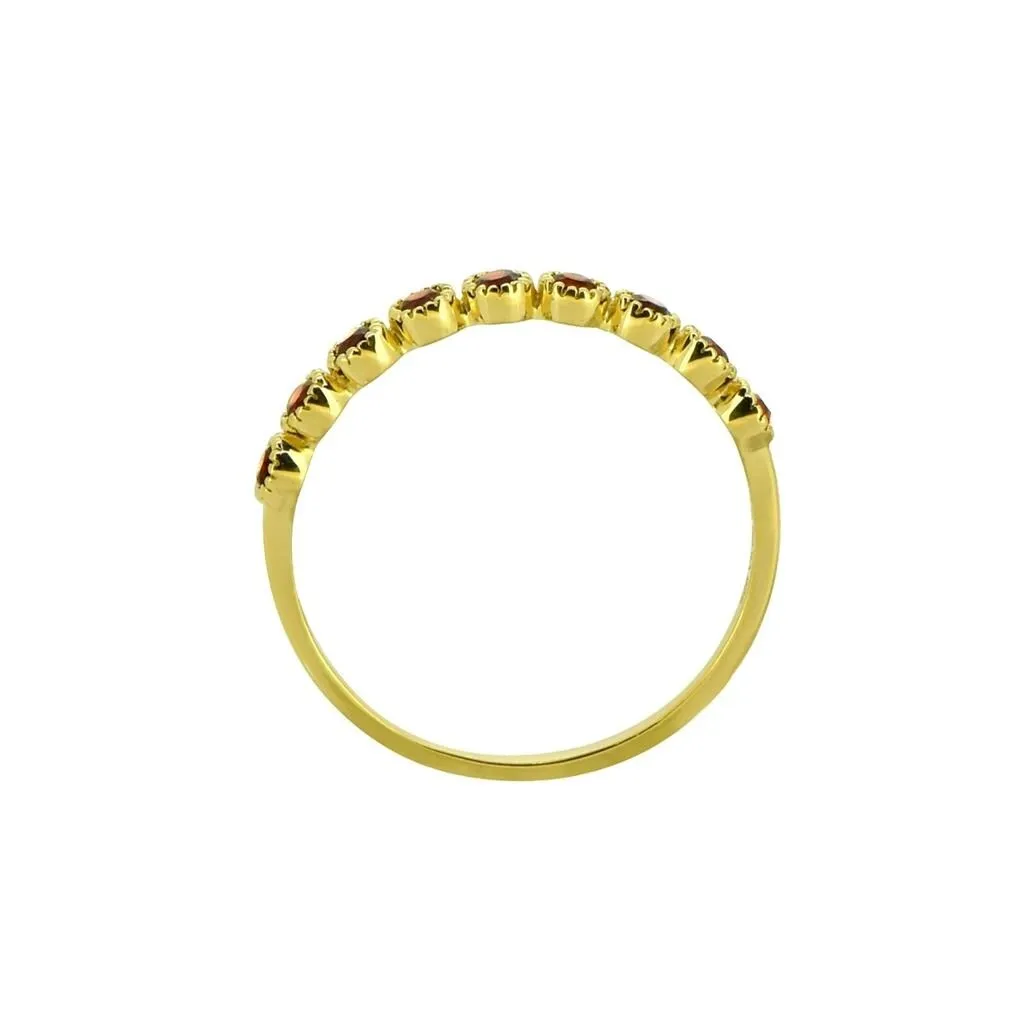 YS Gems Gold Plated Over Sterling Silver Garnet Band Ring sold by Zulily product image thumbnail 2
