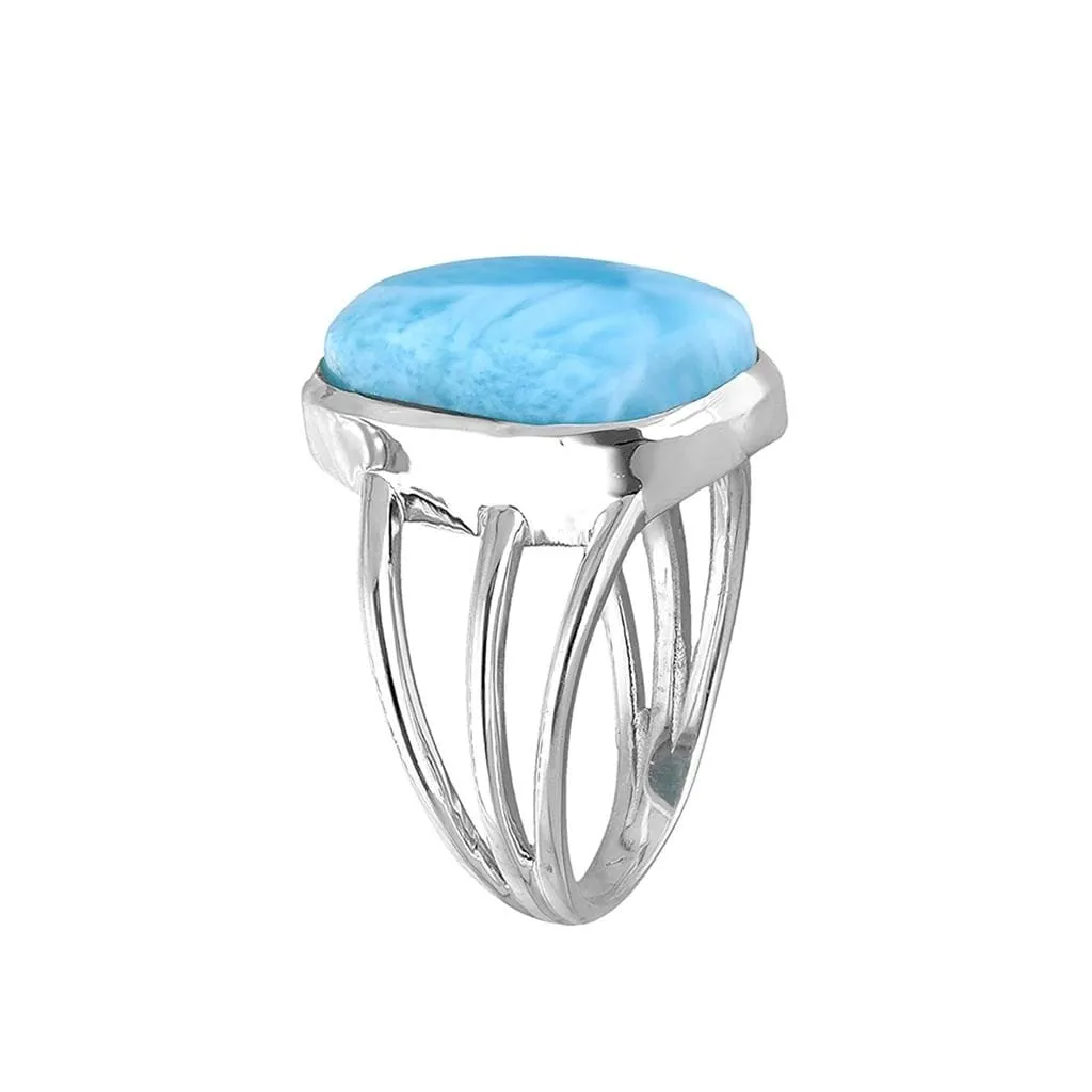 YS Gems Sterling Silver Natural Larimar Fancy Ring sold by Zulily product image thumbnail 4