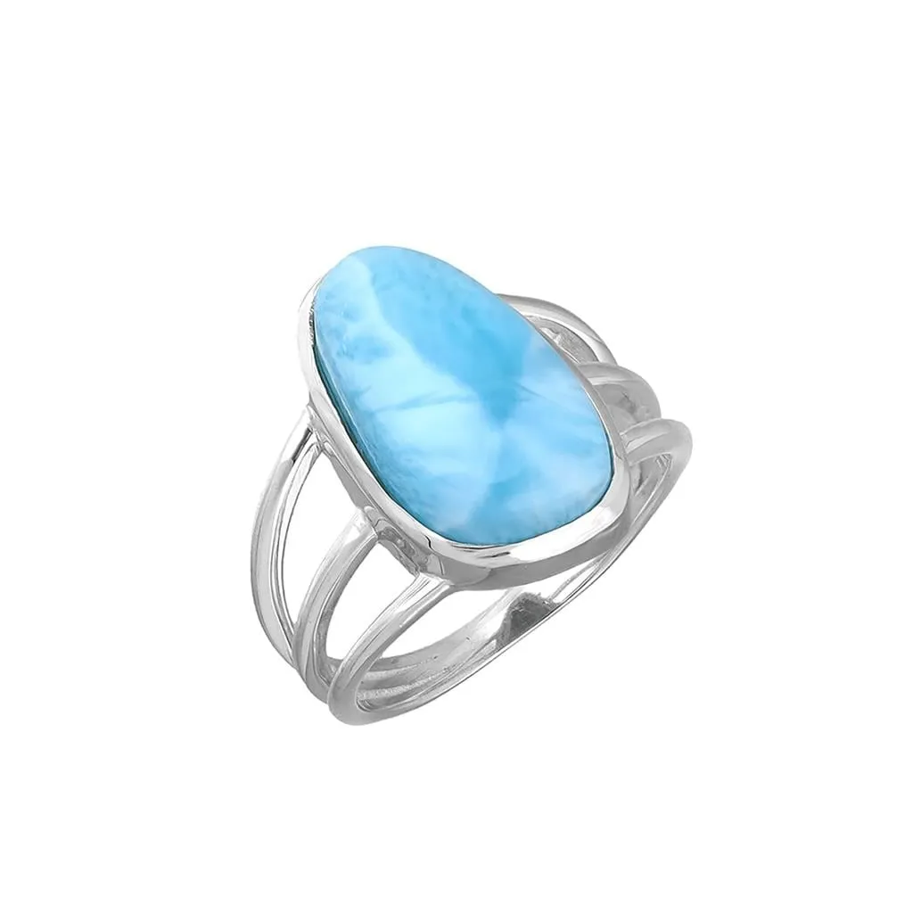 YS Gems Sterling Silver Natural Larimar Fancy Ring sold by Zulily product image thumbnail 2