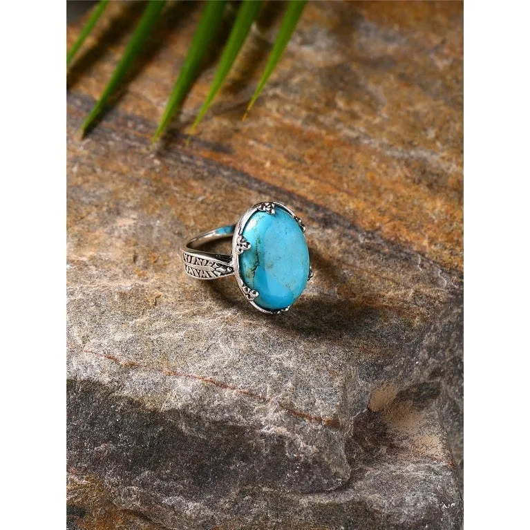 YS Gems Sterling Silver Blue Mohave Turquoise Ring sold by Zulily