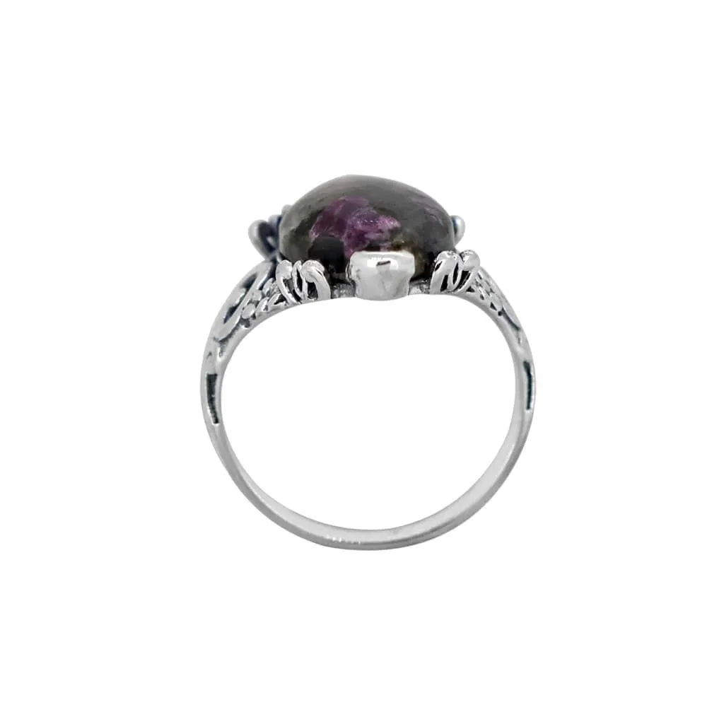 YS Gems Sterling Silver Eudolite Floral Scrollwork Ring sold by Zulily product image thumbnail 3
