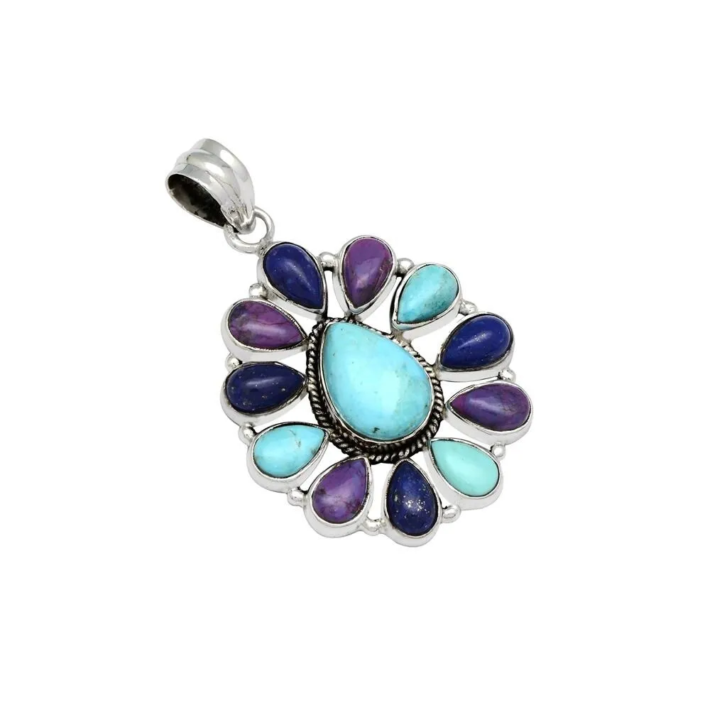 YS Gems Sterling Silver Blue Mohave Turquoise Gemstone Pendant - 1.22 x 1.93 sold by Zulily product image thumbnail 2