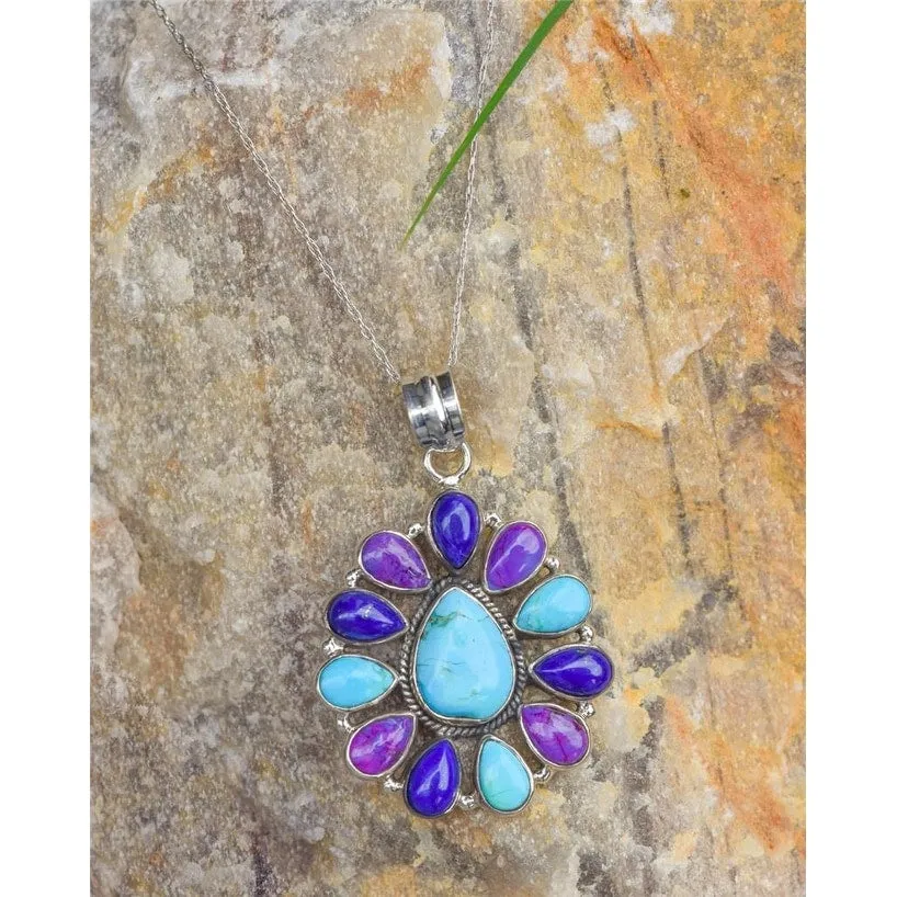 YS Gems Sterling Silver Blue Mohave Turquoise Gemstone Pendant - 1.22 x 1.93 sold by Zulily
