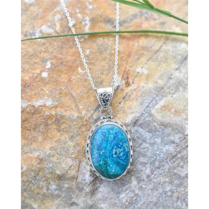 YS Gems Sterling Silver Shattuckite Gemstone Pendant - 0.83 x 1.65 sold by Zulily