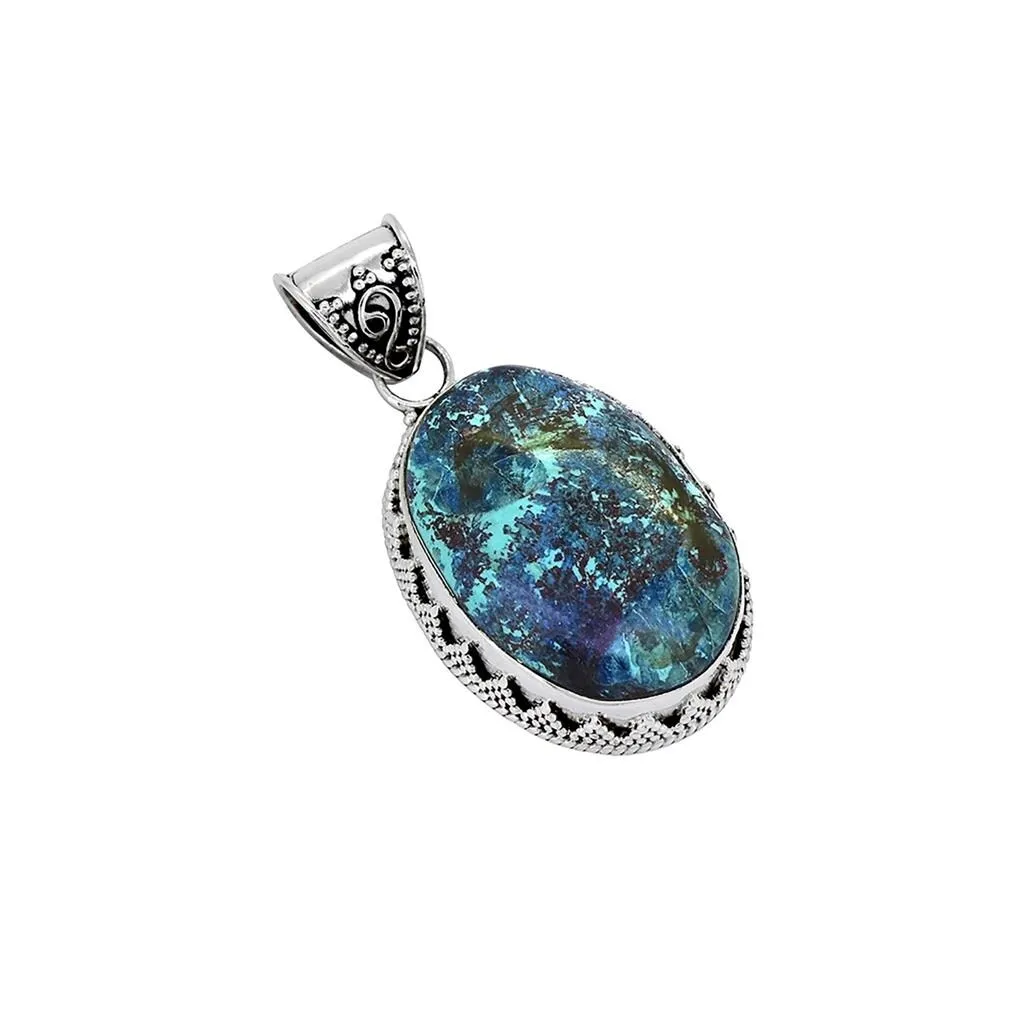 YS Gems Sterling Silver Shattuckite Gemstone Pendant - 0.83 x 1.65 sold by Zulily product image thumbnail 2