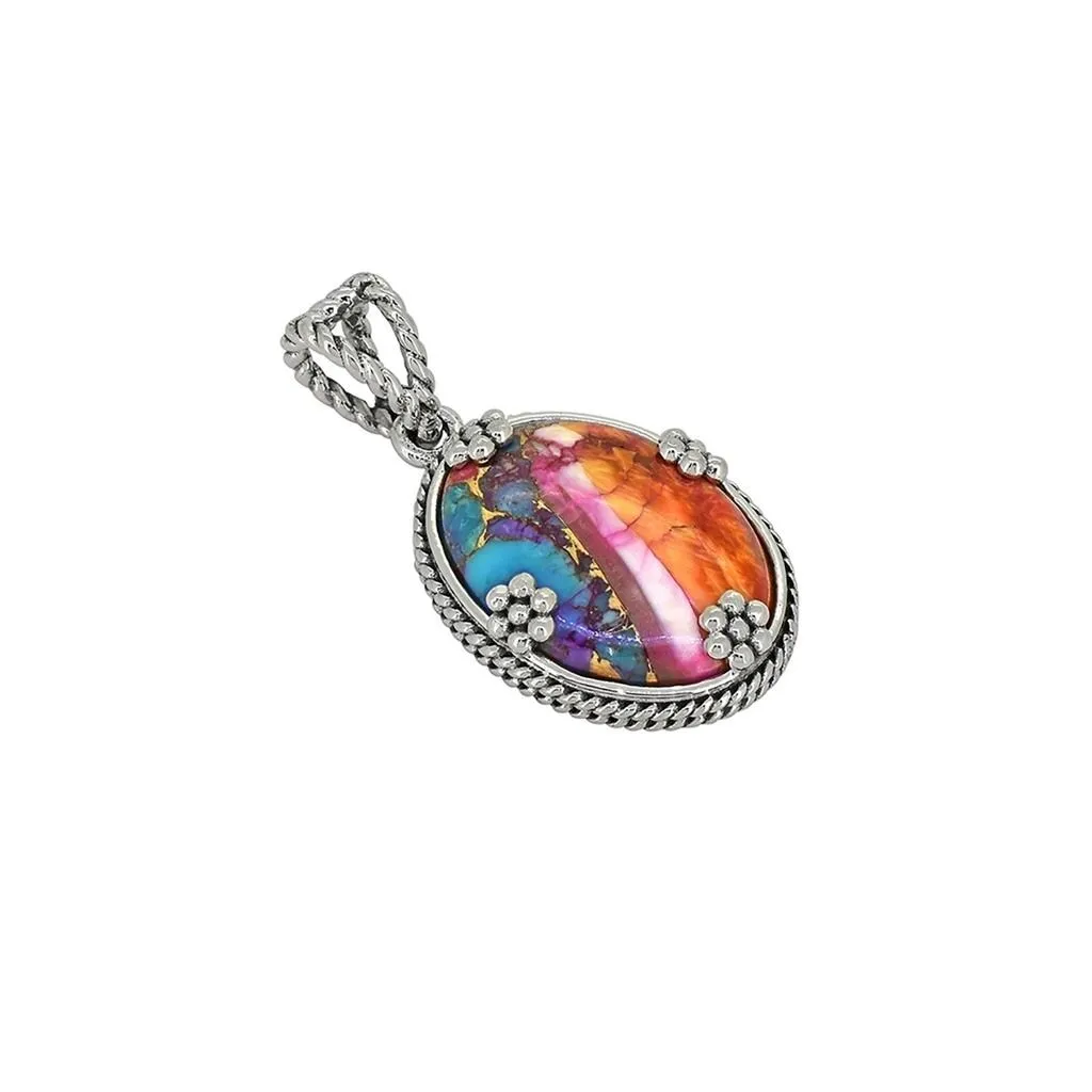 YS Gems Sterling Silver Pink Oyster Copper Turquoise Gemstone Pendant - 0.71 x 1.34 sold by Zulily product image thumbnail 2