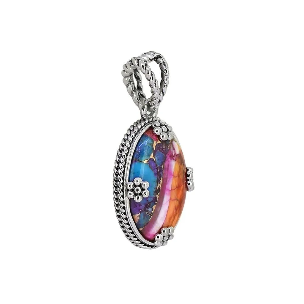 YS Gems Sterling Silver Pink Oyster Copper Turquoise Gemstone Pendant - 0.71 x 1.34 sold by Zulily product image thumbnail 3