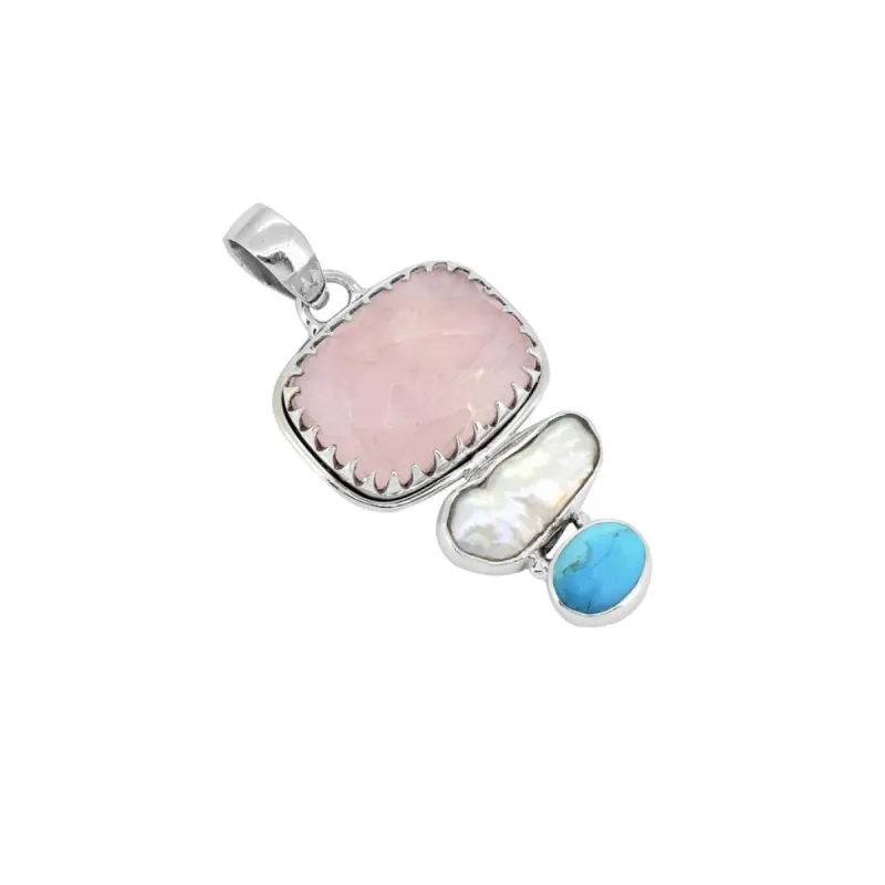 YS Gems Sterling Silver Rose Quartz Gemstone Pendant - 0.91 x 1.97 sold by Zulily