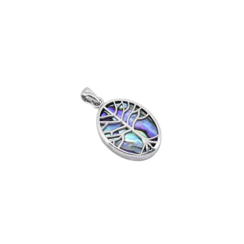 YS Gems Sterling Silver Abalone Shell Tree of Life Style Pendant - 0.59 x 1.1 sold by Zulily