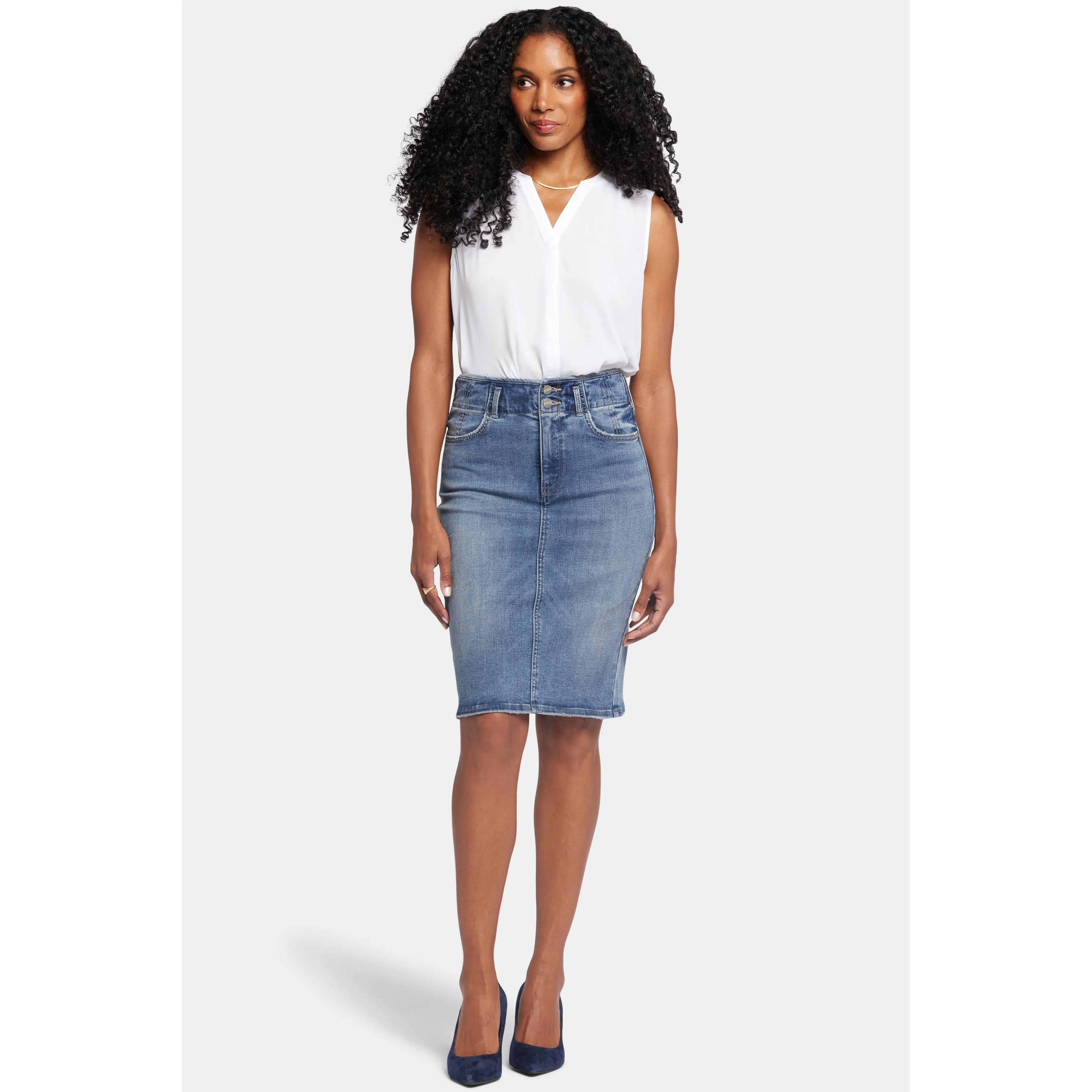 Ladies Petite-High Rise Skirt Hollywood Waistband sold by Zulily