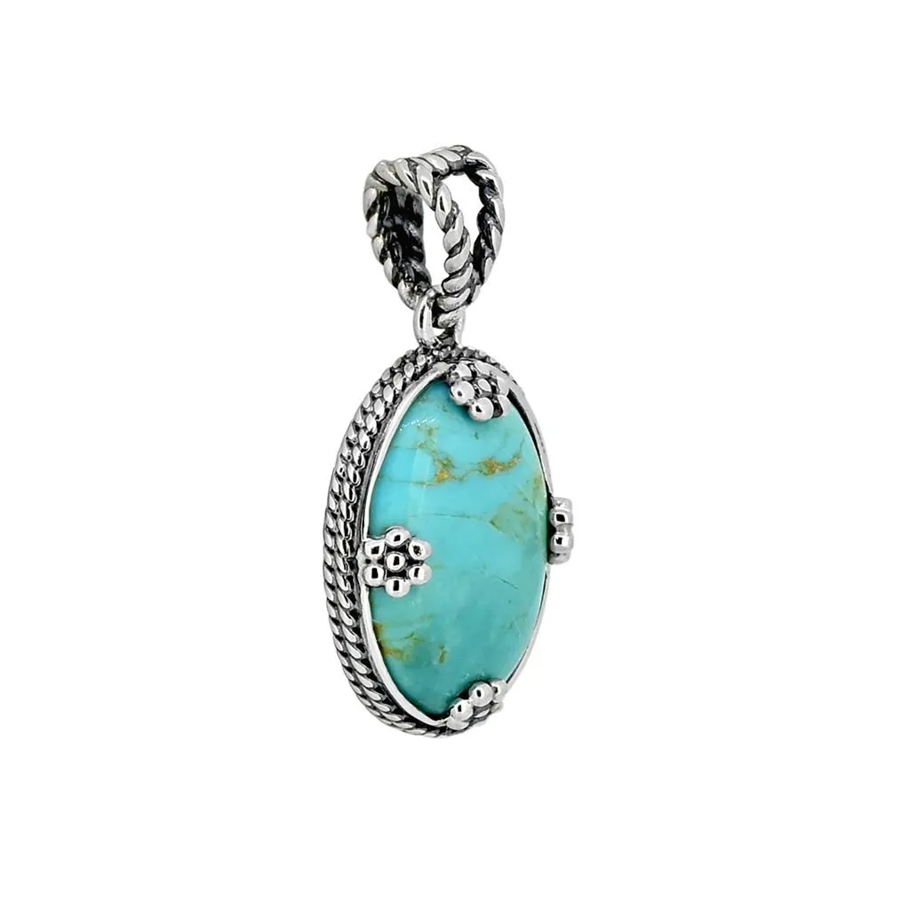 YS Gems Sterling Silver Blue Mohave Turquoise Gemstone Pendant - 0.71 x 1.34 sold by Zulily product image thumbnail 2