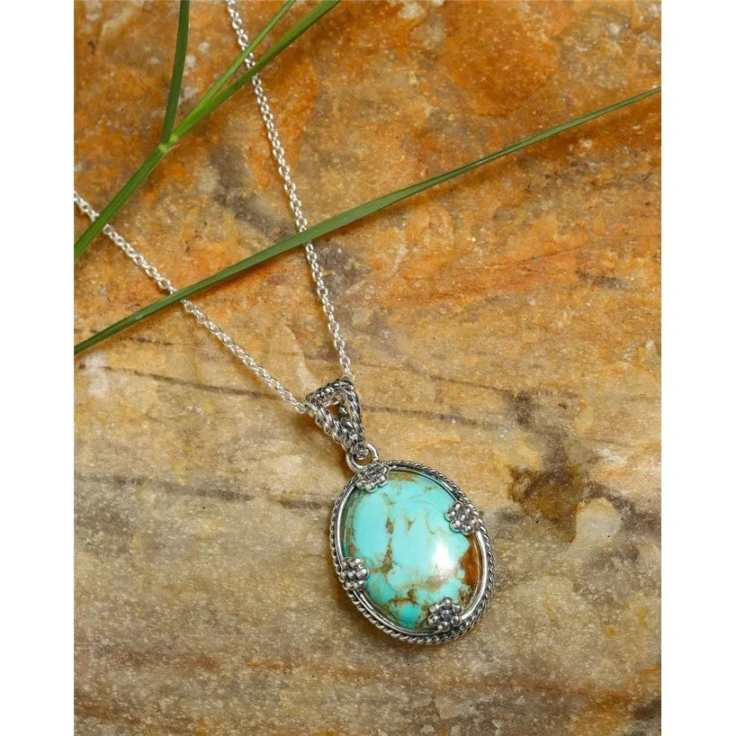 YS Gems Sterling Silver Blue Mohave Turquoise Gemstone Pendant - 0.71 x 1.34 sold by Zulily product image thumbnail 3