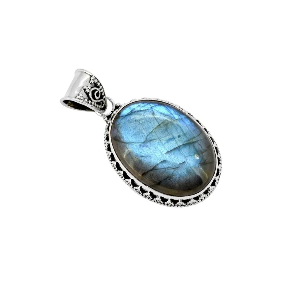 YS Gems Sterling Silver Labradorite Gemstone Pendant - 0.83 x 1.61 sold by Zulily product image thumbnail 2