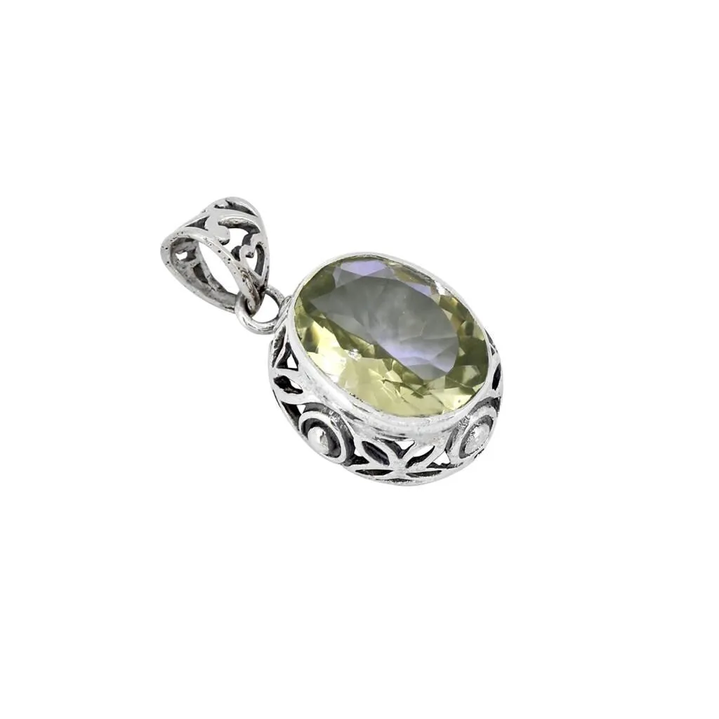 YS Gems Sterling Silver Green Amethyst Gemstone Pendant - 0.67 x 1.26 sold by Zulily product image thumbnail 2