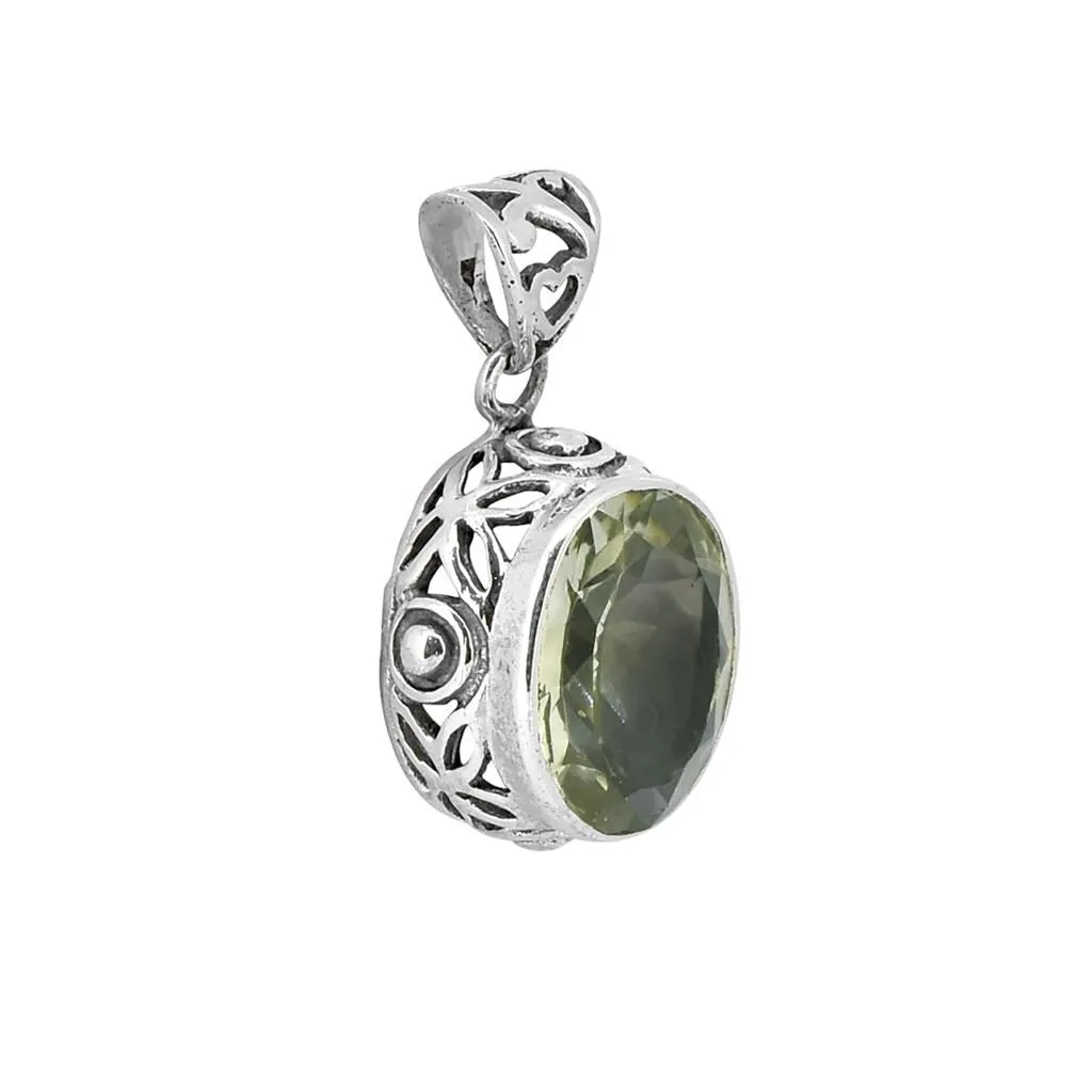 YS Gems Sterling Silver Green Amethyst Gemstone Pendant - 0.67 x 1.26 sold by Zulily product image thumbnail 3