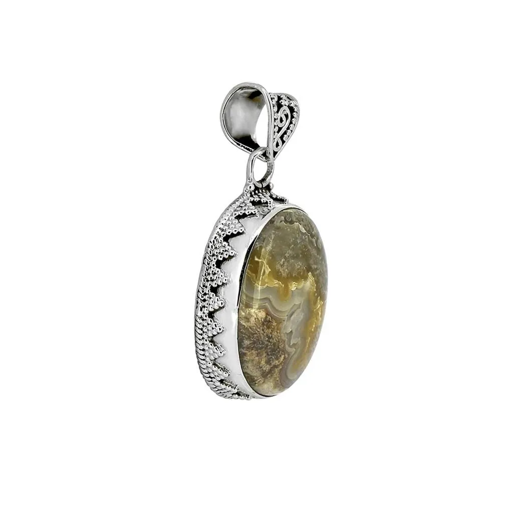 YS Gems Sterling Silver Crazy Lace Agate Gemstone Pendant - 0.83 x 1.65 sold by Zulily product image thumbnail 3