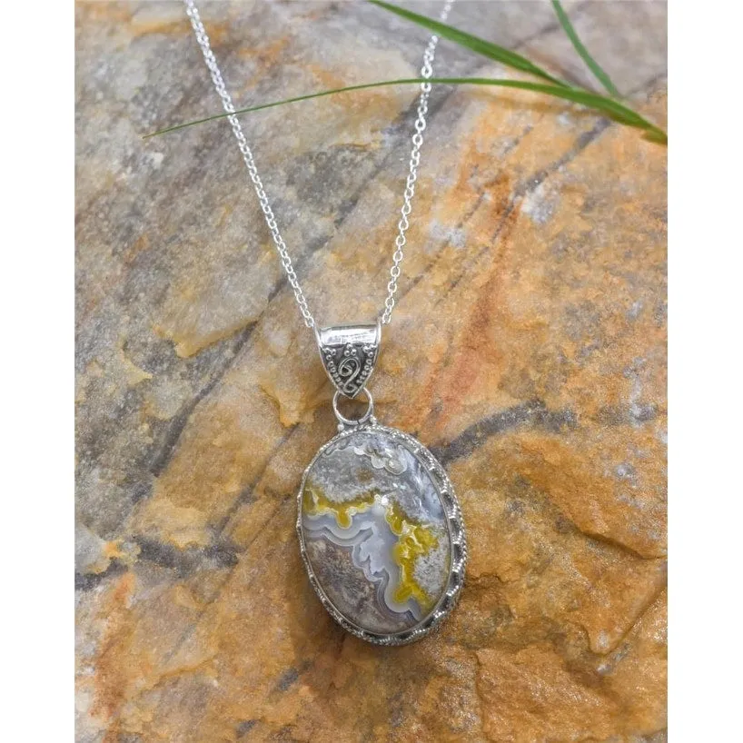 YS Gems Sterling Silver Crazy Lace Agate Gemstone Pendant - 0.83 x 1.65 sold by Zulily
