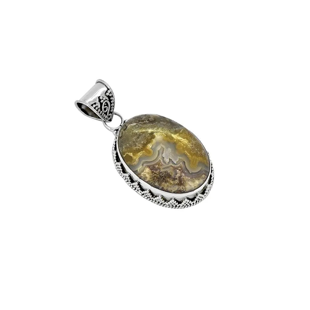 YS Gems Sterling Silver Crazy Lace Agate Gemstone Pendant - 0.83 x 1.65 sold by Zulily product image thumbnail 2