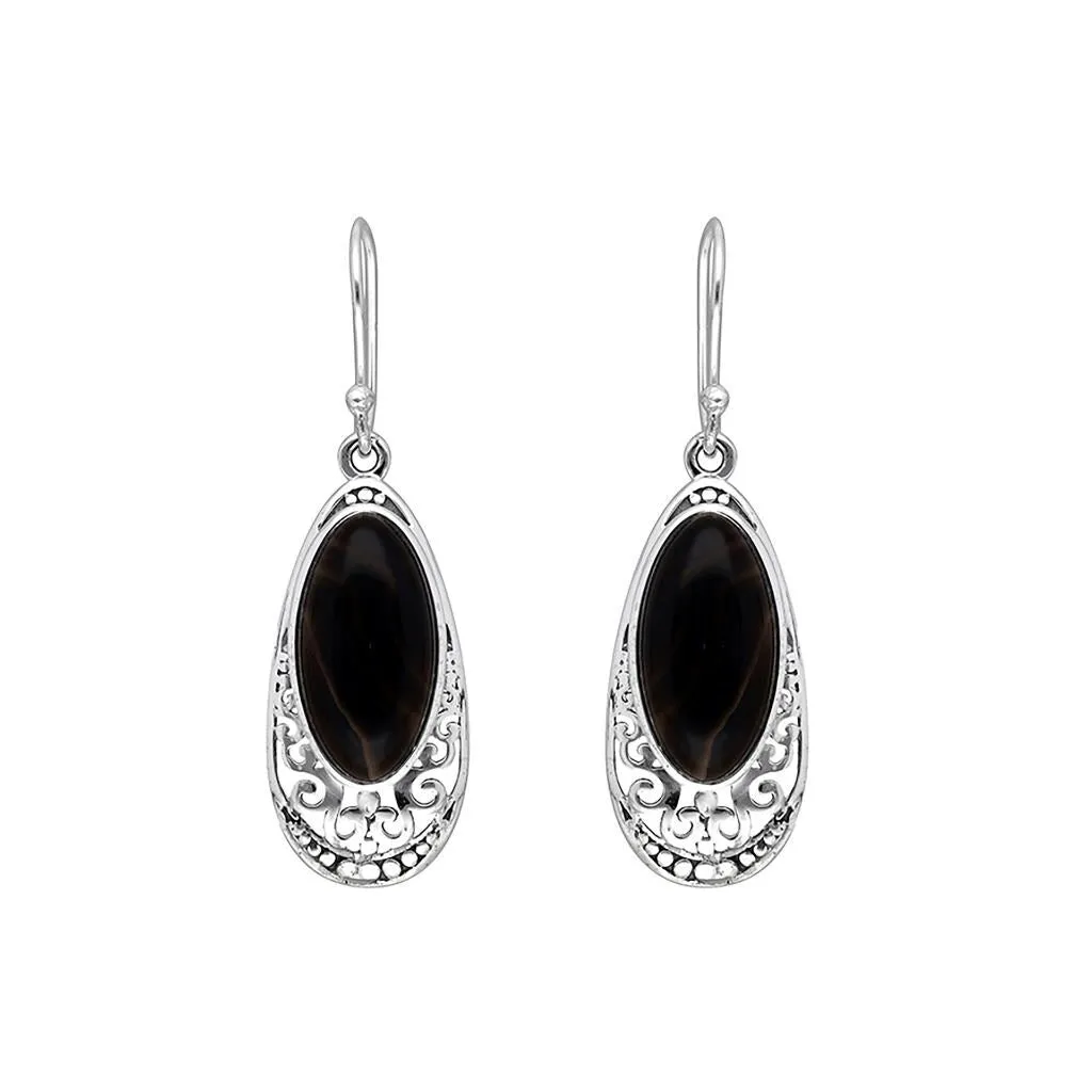 YS Gems Sterling Silver Black Onyx Gemstone Dangle Earring - 0.47 x 1.57 sold by Zulily