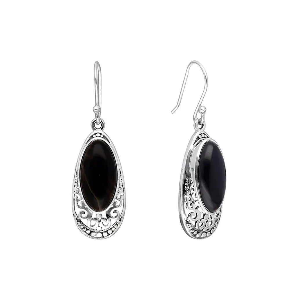 YS Gems Sterling Silver Black Onyx Gemstone Dangle Earring - 0.47 x 1.57 sold by Zulily product image thumbnail 3