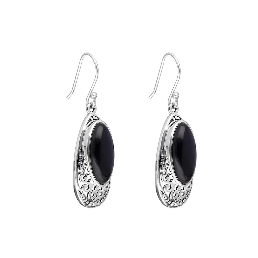 YS Gems Sterling Silver Black Onyx Gemstone Dangle Earring - 0.47 x 1.57 sold by Zulily product image thumbnail 2