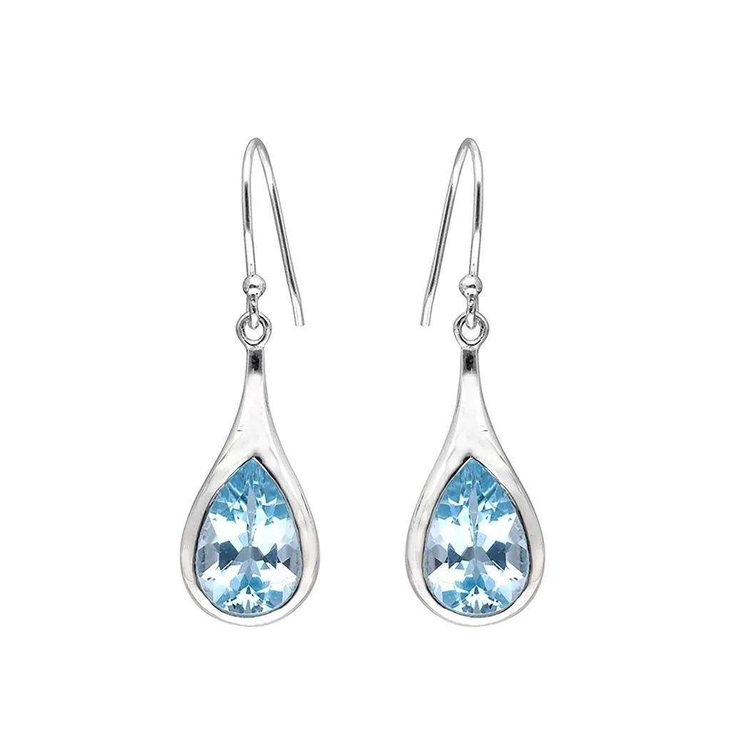 YS Gems Sterling Silver Blue Topaz Gemstone Earring - 0.43 x 1.42 sold by Zulily product image thumbnail 3