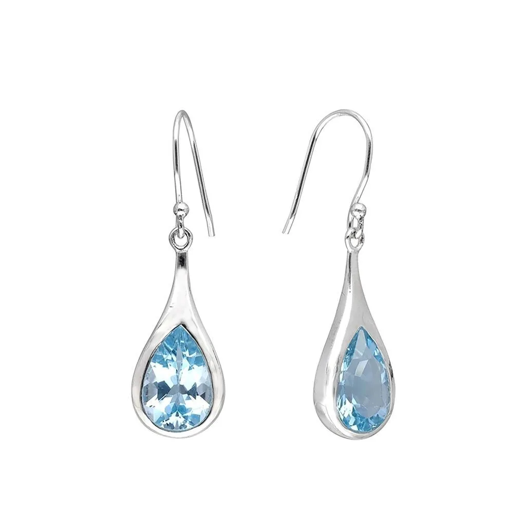 YS Gems Sterling Silver Blue Topaz Gemstone Earring - 0.43 x 1.42 sold by Zulily product image thumbnail 2