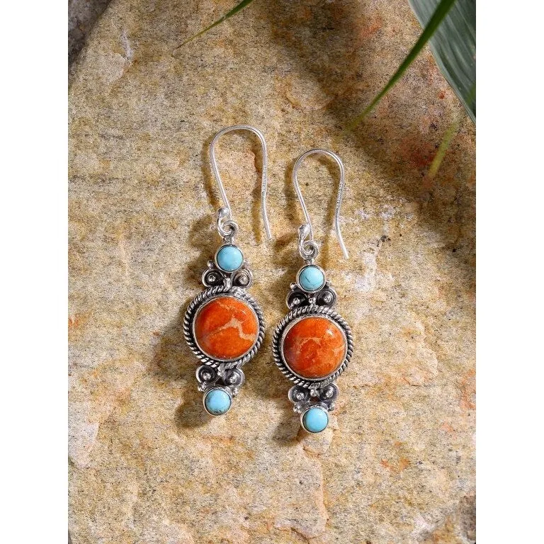 YS Gems Sterling Silver Blue Mohave Turquoise Gemstone Earring - 0.55 x 1.73 sold by Zulily product image thumbnail 2